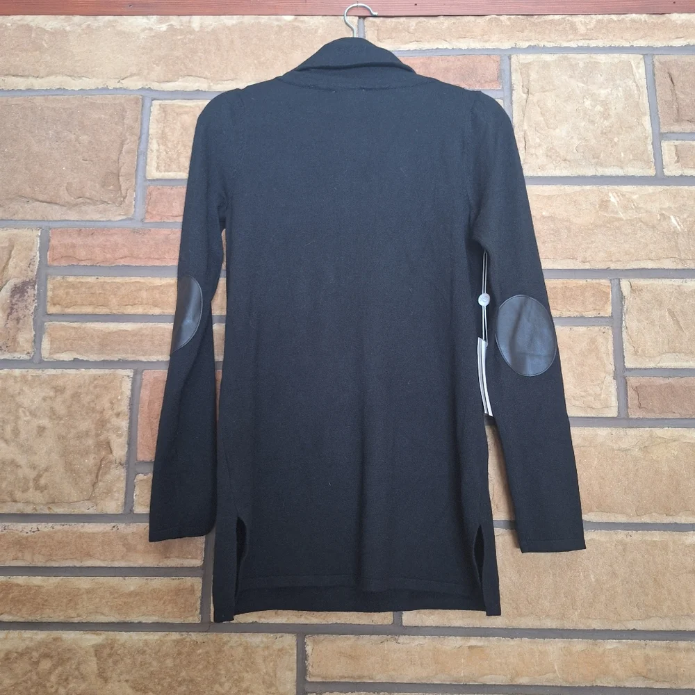 Evolution by Cyrus Jamarion Cowl Neck Elbow Patch Tunic Pullover Small NWT